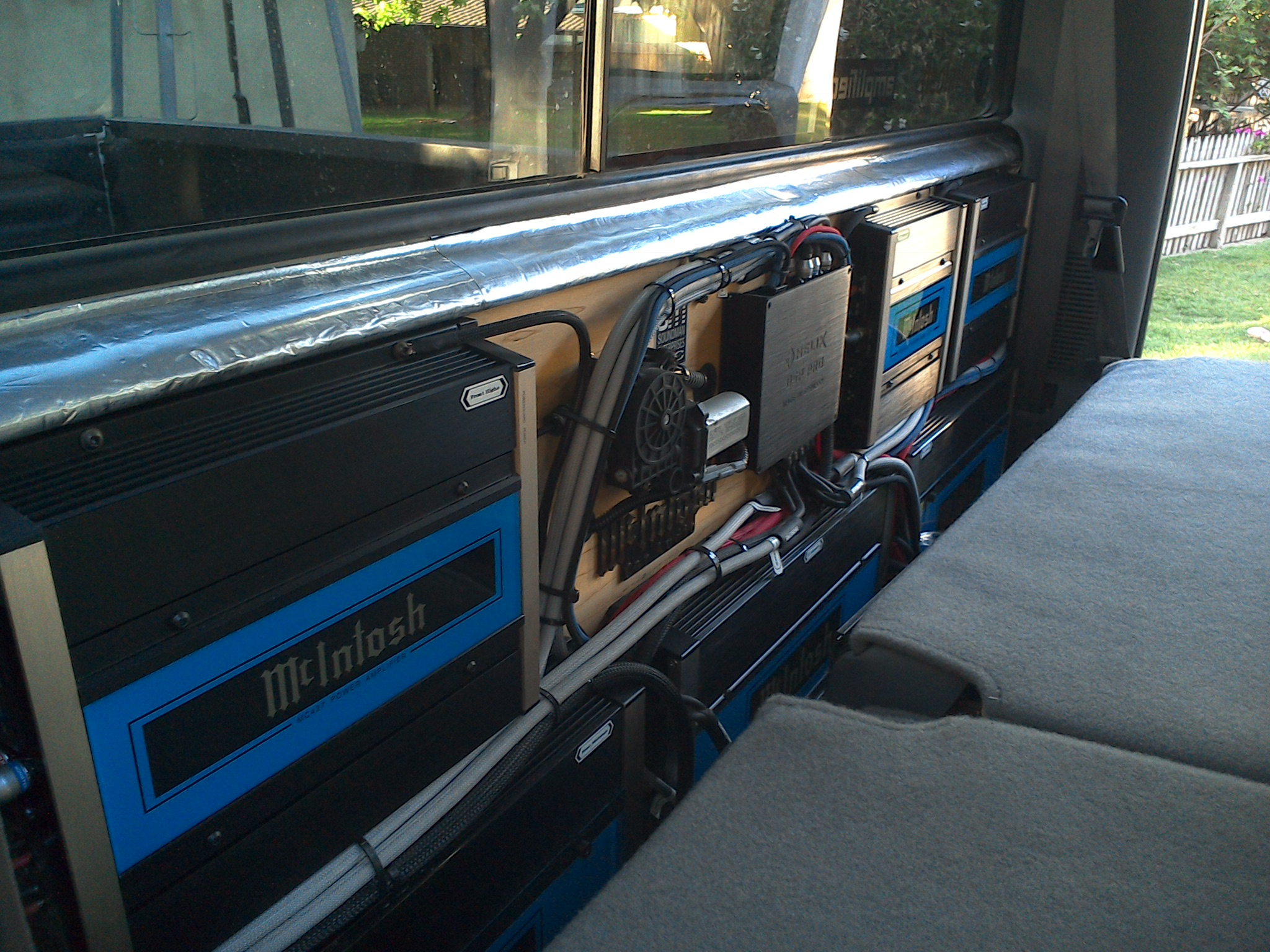 Truck stereo powered by 6 McIntosh amplifiers @ 2,400 Watts in 4 ohms