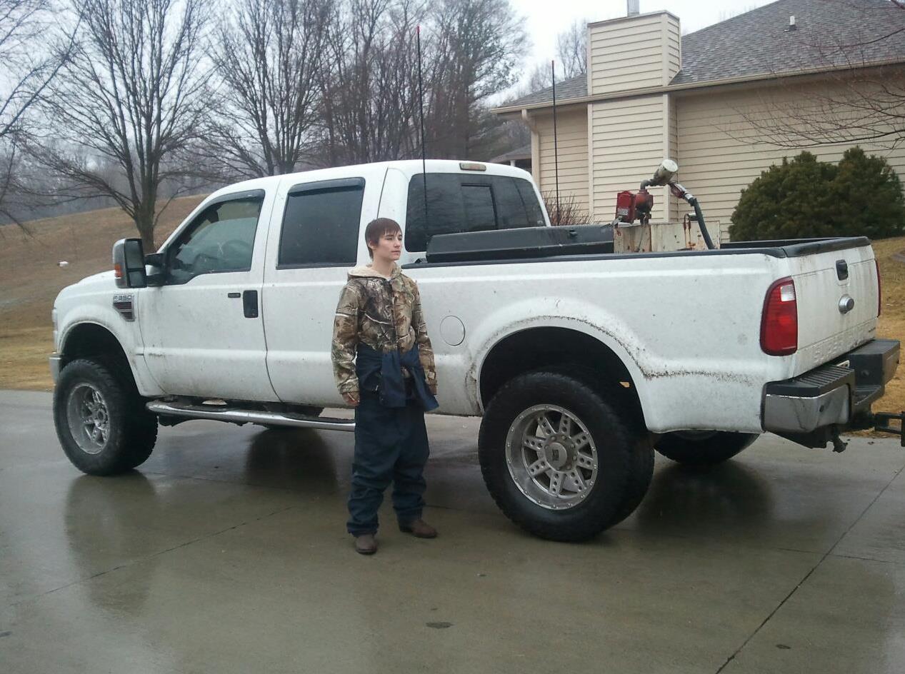 Little boy and big truck